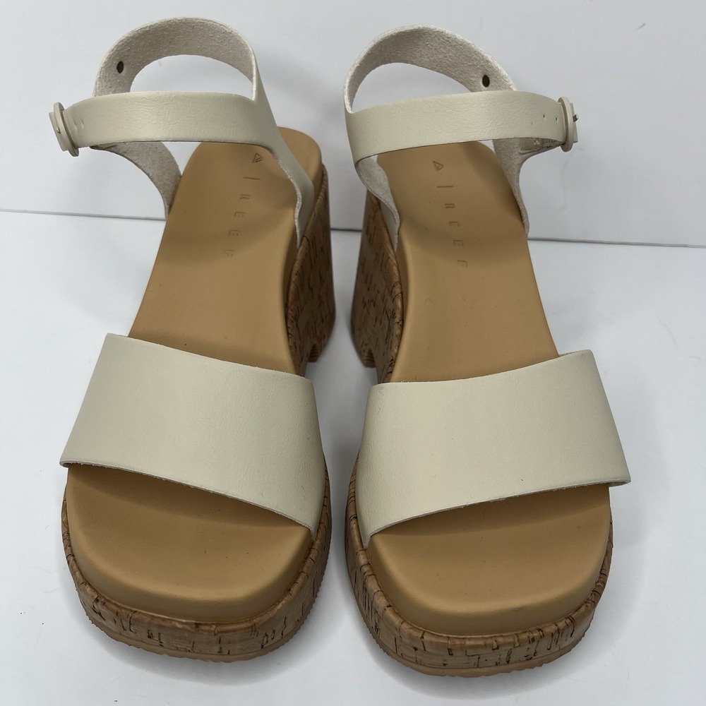 Reef Sunset Sayulita Chunky Platform Sandals Cream Women's 8.5 Beach - Picture 3 of 11